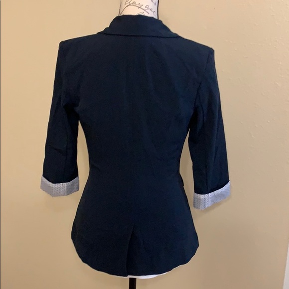 Navy Blue, A. Byer, blazer w/ polka dot cuffs - Picture 4 of 8